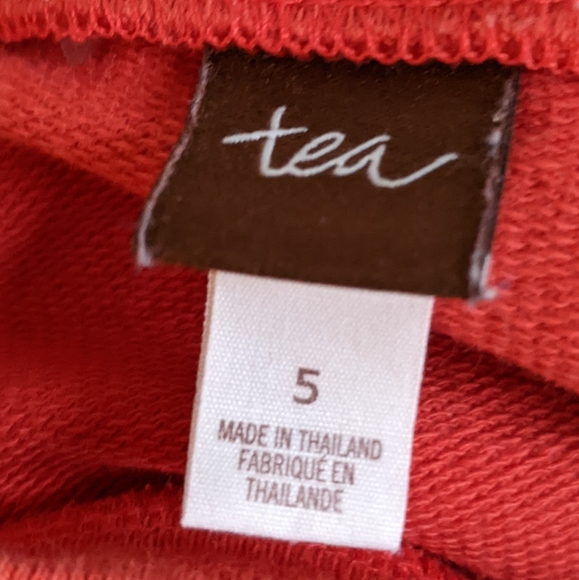 Tea Collection Ditsy Willow Dotty Drawstring Dress Floral Red Pink Purple Sz 5 - Picture 10 of 15